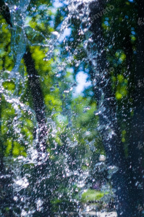 Preview: Transparent Falling Water Vertical Flows, Close Up