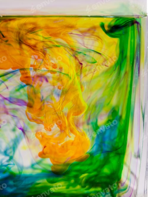 Preview: Abstract Composition With Ink And Small Bubbles. Beautiful Background, Texture And Colors