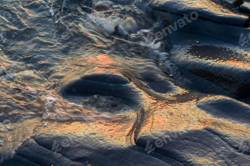 Preview: Pebble Stones On The Sea Beach, The Rolling Waves Of The Sea With Foam