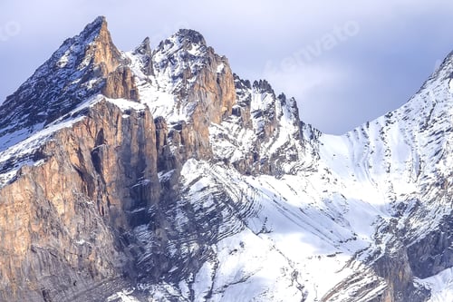 Preview: Switzerland, Panoramic View Of Swiss Alps Snow Mountain Peaks, Jungfraujoch, Ski Resort, Bernese