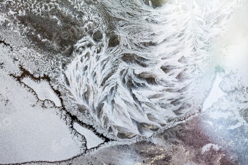 Preview: Ice Flowers On Glass - Texture And Background