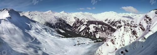 Preview: Winter Landscape Panorama Of European Alps In Austria. Snow In Alps - Hohe Tauern Range In Winter.