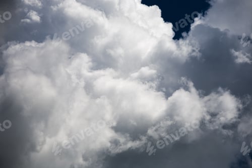 Preview: Beautiful, Fluffy, White And Grey Clouds And Blue Sky