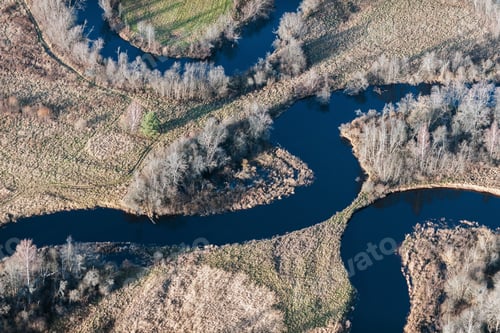 Preview: Aerial View Over The Small River Shapes