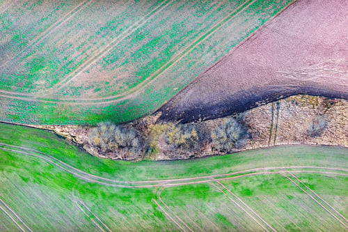 Preview: Aerial View Over The Rural Fields