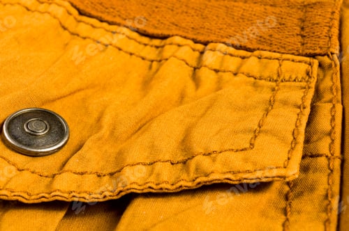Preview: Clothing Items Stonewashed Cotton Fabric Texture With Seams, Clasps, Buttons And Rivets, Macro