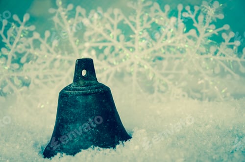 Preview: Merry Christmas Bell And Snowflakes Decoration