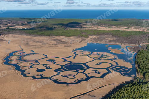 Preview: Aerial View Over The Engure Lake And Birds Nesting Area