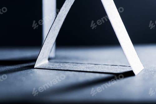 Preview: Dark Blue Paper Shapes And Shadows With Paper Background