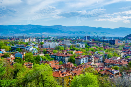Preview: Aerial View Of Bulgarian City Plovdiv, Which Is Famous For Its Old Town And Relics From Ancient