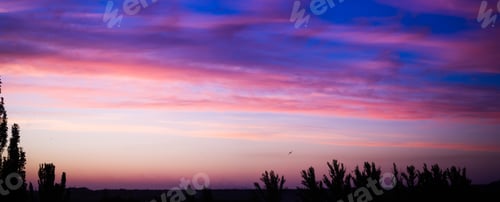 Preview: Landscape With Dramatic Light - Beautiful Golden Sunset With Saturated Sky And Clouds.