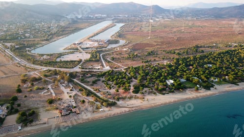Preview: Aerial Photo Of Famous Sports Rowing And Canoeing Center In Schoinias, Marathon, Attica, Greece