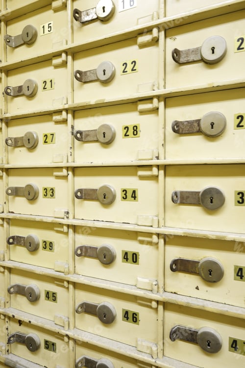 Preview: Closeup Of A Group Of Cells In An Old Safe Bank.