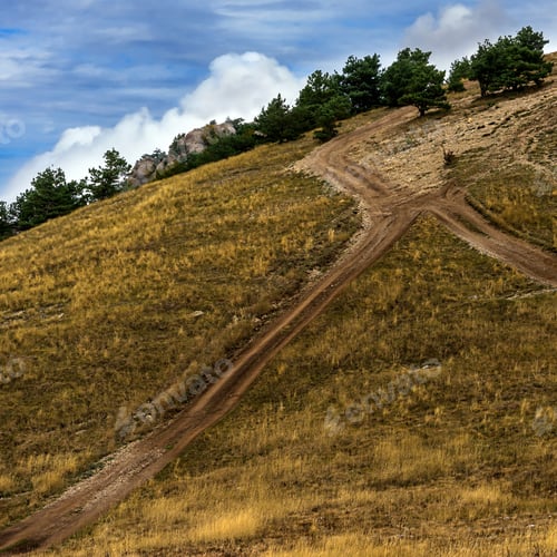 Preview: Road In Mountains Nature Background Of Crimea Ukraine