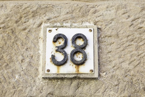 Preview: Number Thirtyeight On The Wall, Detail Of A Number Of Information In A House, Figures
