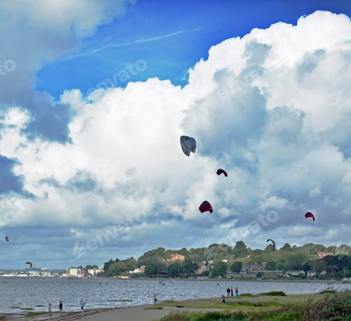 Preview: Kite Flying Among The Cumulus Clouds.