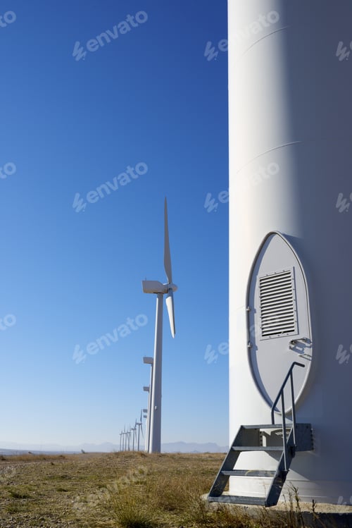 Preview: Entrance To A Windmill For Electric Energy Production, Zaragoza, Aragon, Spain