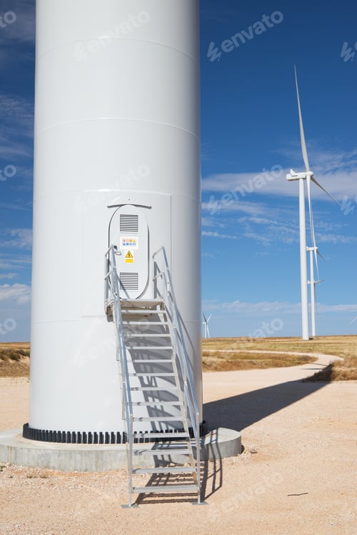 Preview: Entrance To A Wind Turbine For Electric Power Production, Teruel Province, Aragon In Spain.