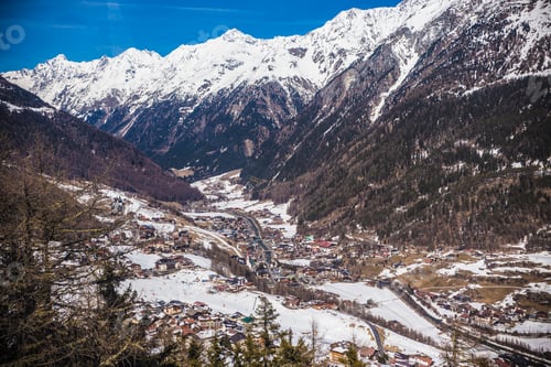 Preview: Aerial View Of Solden Ski Village From Cable Car, Austria