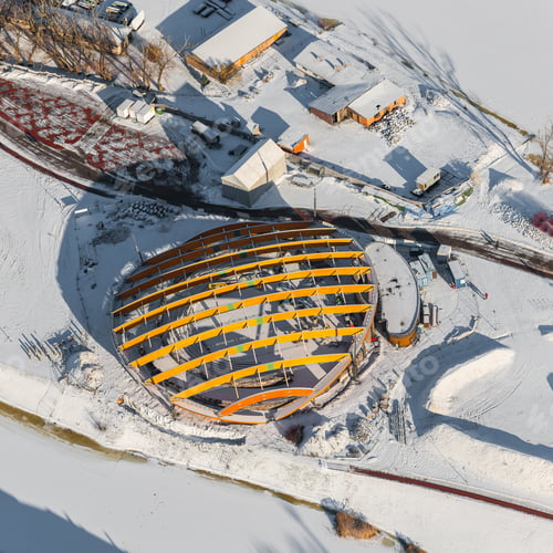 Preview: Aerial View Over The City Park In Winter Time