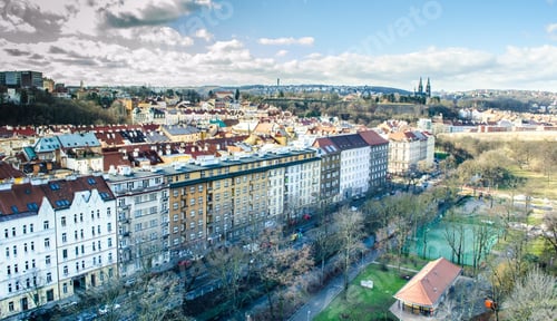 Preview: View Of Prague Taken From Nuselsky Bridge Captures Typical Local Architecture From Aerial