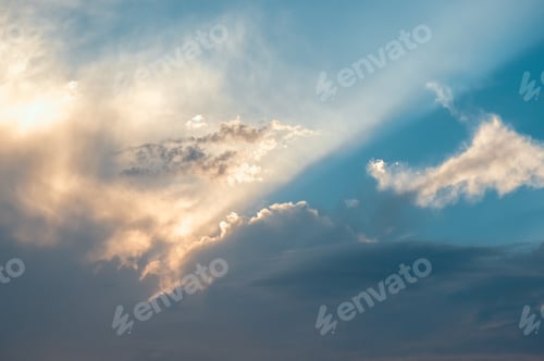 Preview: Landscape With Dramatic Light - Beautiful Golden Sunset With Saturated Sky And Clouds.