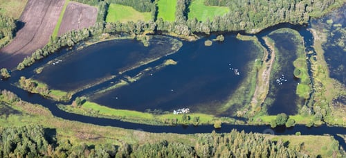 Preview: Aerial View Over The Overflowed River
