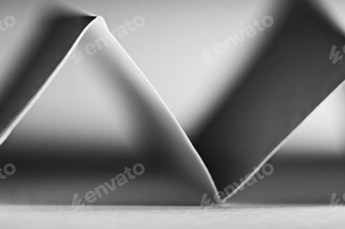 Preview: Macro, Abstract, Background Picture Of A Orange Zig-Zag Paper On Paper Background