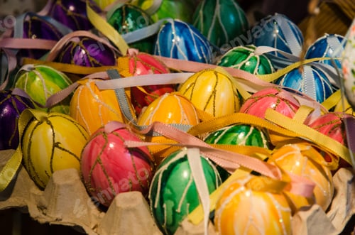 Preview: Group Of Colorful Easter Eggs Decoration