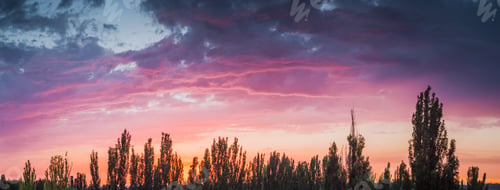 Preview: Landscape With Dramatic Light - Beautiful Golden Sunset With Saturated Sky And Clouds.