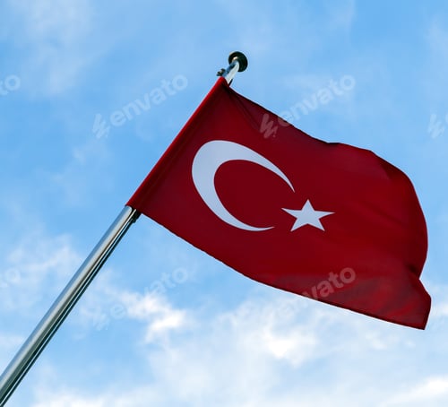 Preview: Turkish Flag In Istanbul Sky