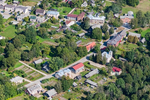 Preview: Aerial View Over The Mazsalaca Town (Latvia)