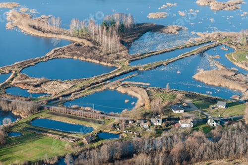 Preview: Aerial View Over The Mine Ponds With Water