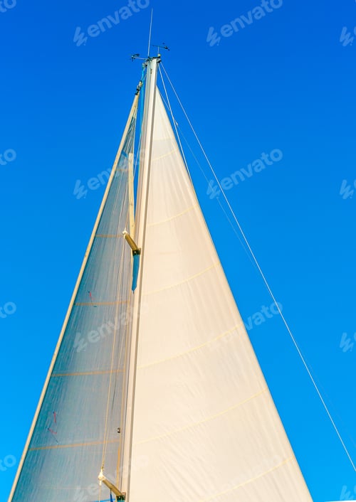Preview: The Sails Of A Sailing Boat During A Regatta At Palaio Faliro Gulf In Athens Greece