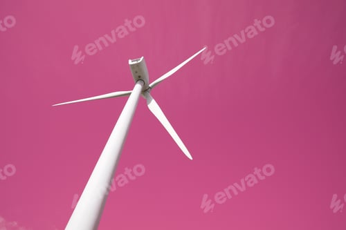 Preview: Wind Turbine For Electric Power Production, Zaragoza Province, Aragon In Spain.