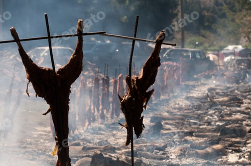 Preview: Huge Chunks Of Meat. Bbq Artentina Style. Colila, Chubut Province, Argentina.