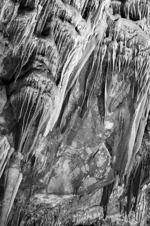 Preview: Scene From The Amazing Bulgarian Cave Saeva Dupka. Black And White Photography