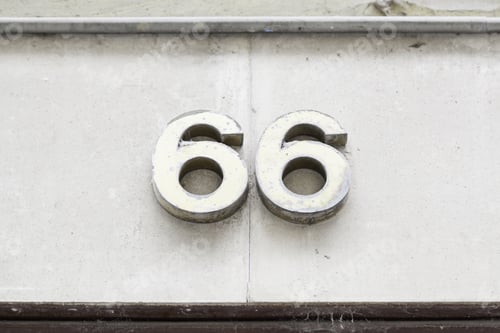 Preview: Number Sixty-Six On The Wall, Detail Of A Wall With A Number Of Information