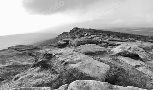 Preview: Blocks Of Millstone Grit On The Famous Escarpment Of Stanage In Derbyshire'S Peak District.