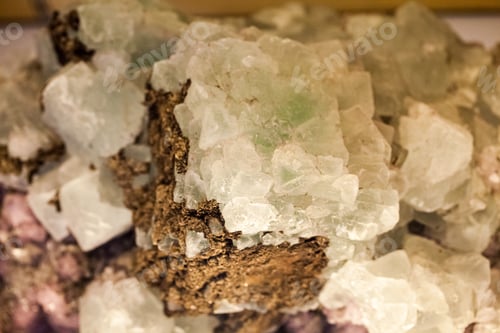 Preview: Beautiful Crystals, Minerals And Stones - Colors And Textures. Image Has Grain Texture Visible On