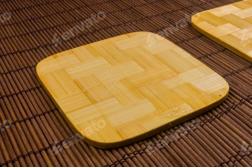 Preview: Bamboo Mat - Stand Food With Bamboo Stands For Hot, Close-Up, Wooden Background