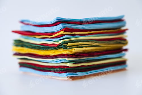 Preview: Pile Of Multi-Colored Paper Napkins