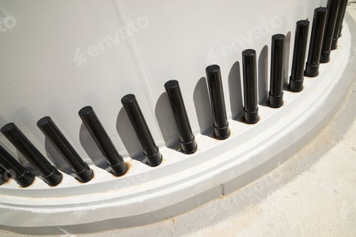 Preview: Close-Up Of The Base Of A Wind Turbines For Electric Power Production, Zaragoza Province, Aragon In