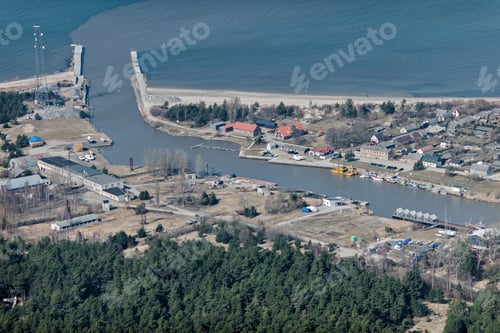 Preview: Aerial View Over The Small Port And Village