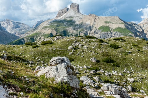 Preview: Rugged Mountain Ranges In Tre Cima Natural Park Area In The Italian Dolomites.