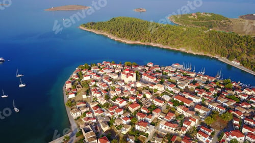 Preview: Aerial Birds Eye View Photo Taken By Drone From Picturesque And Historic Fishing Village Of