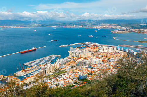 Preview: View Over Gibraltar City And Sea Port From The Top Of The Rock