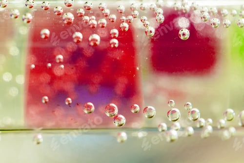 Preview: Abstract Composition With Underwater Tubes With Colorful Jelly Balls Inside And Bubbles