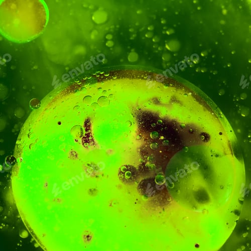 Preview: Abstract, Colorful Composition With Oil, Water And Ink