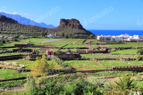 Preview: Gran Canaria Landscape - Agriculture And Sea Coast Of Agaete.